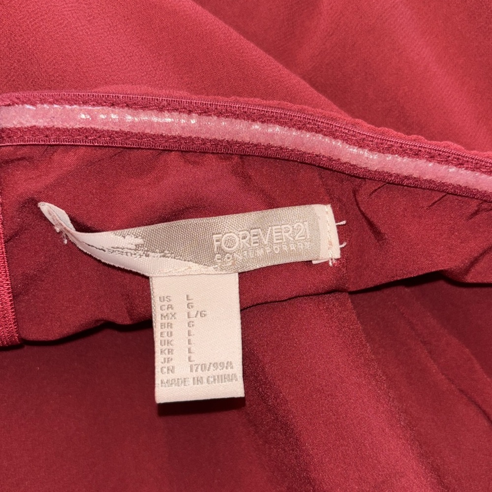 Forever 21  Elegant Strapless dark Red Maxi Dress size large EUC! - Picture 7 of 9
